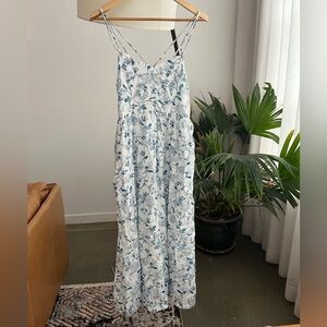 Joie Cotton Floral Print Midi Dress